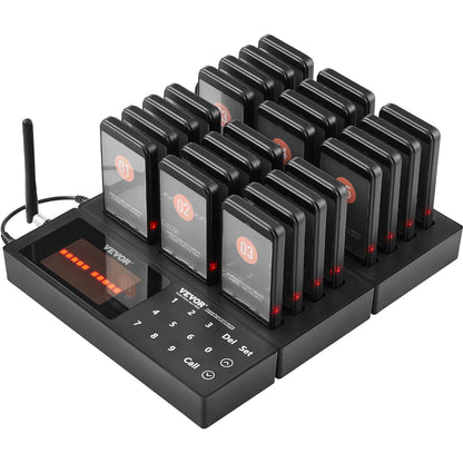 Restaurant-Pagersystem, kabellos, 400 m Reichweite, Warteschlangensignal, Gästeruf-Piepser mit Vibrations- und Blinkfunktion, 24 Summer für Imbisswagen, Kirchen, Kindergärten, Krankenhäuser