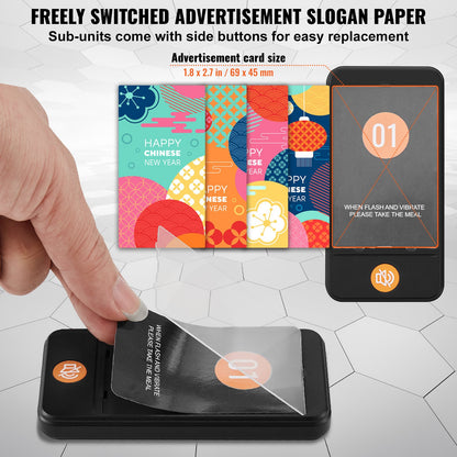 Restaurant-Pagersystem, kabellos, 400 m Reichweite, Warteschlangensignal, Gästeruf-Piepser mit Vibrations- und Blinkfunktion, 10 Summer für Imbisswagen, Kirchen, Kindergärten, Krankenhäuser