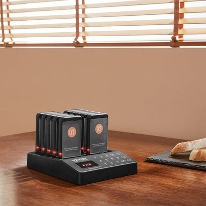 Restaurant-Pagersystem, kabellos, 400 m Reichweite, Warteschlangensignal, Gästeruf-Piepser mit Vibrations- und Blinkfunktion, 10 Summer für Imbisswagen, Kirchen, Kindergärten, Krankenhäuser