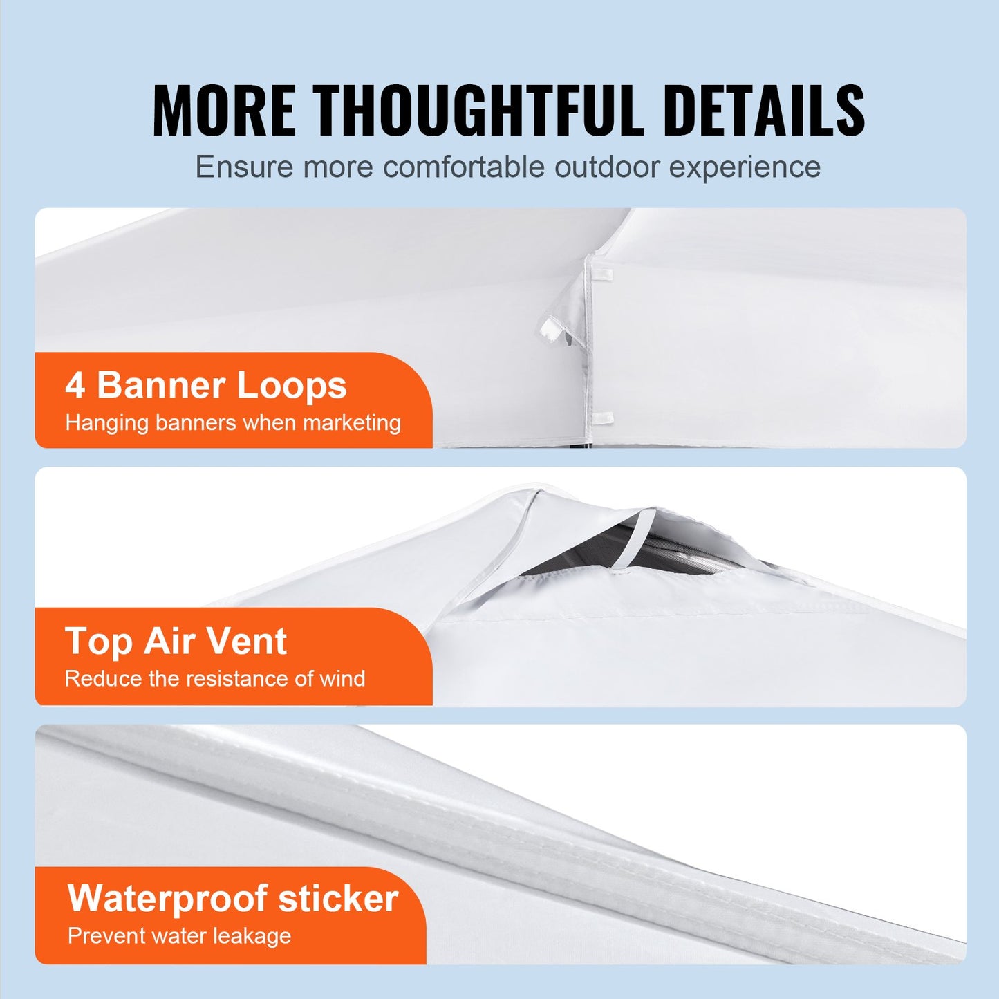 Pop-Up-Partyzelt 304,8 x 304,8 cm mit Tragetasche für Camping, Weiß