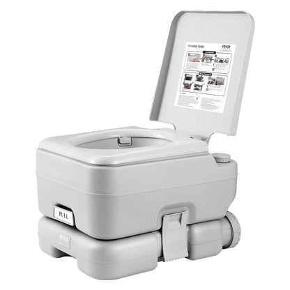 Portable Toilet for Camping with Carry Bag, RV Toilet with 3.2 Gal Waste Tank, Push-Button Pressurized Flush Commode, Leak-proof and Odourless Travel Toilet for Adults Kids Camping Car