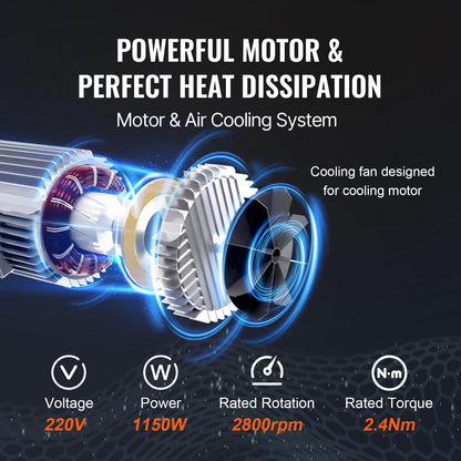 Electric Hoist, 598.7 kg Lifting Capacity, 1150W 220V Electric Steel Wire Winch with Wireless Remote Control, 1219 cm Single Cable Lifting Height & Motor, for Garage Warehouse Factory