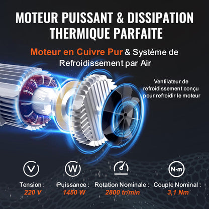 Electric Hoist, 798 kg Lifting Capacity, 1450W 220V Electric Steel Wire Winch with Wireless Remote Control, 1219 cm Single Cable Lifting Height & Pure Copper Motor, for Garage Warehouse Factory