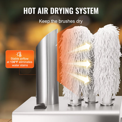 Weinglaspoliermaschine, 5-Bürsten-Glaspoliermaschine, 330 Tassen/Stunde, elektrische Gewerbe-Glaspoliermaschine für Champagnergläser, Biergläser, Krüge, ideal für Bars, Restaurants und Küchen