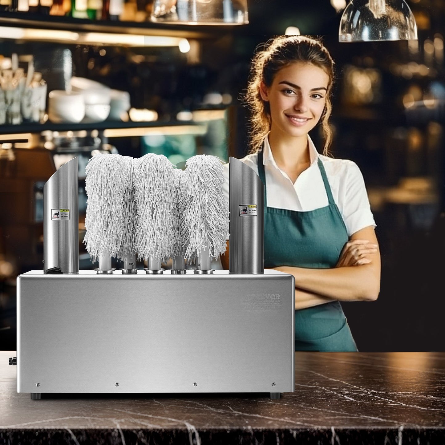 Weinglaspoliermaschine, 8-Bürsten-Glaspoliermaschine, 660 Tassen/Stunde, elektrische Gewerbe-Glaspoliermaschine für Champagnergläser, Biergläser, Krüge, ideal für Bars, Restaurants und Küchen