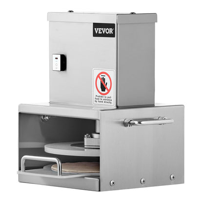 Electric Pizza Dough Press Machine, 6 inch Pizza Pastry Press Plate, Stainless Steel Bread Presser, Adjustable Thickness Commercial Forming Machine, with 100 Pcs Parchment Paper