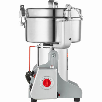 Elektrische Getreidemühle (2500 g), Hochgeschwindigkeits-Gewürzmühle (3400 W), Pulverisiermaschine aus Edelstahl für trockene Körner, Gewürze, Getreide, Kaffee, Mais, Pfeffer, Schwenkmechanismus