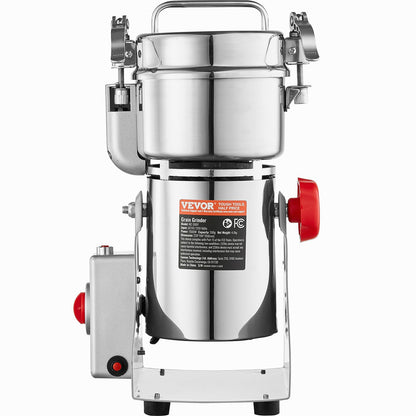 Elektrische Getreidemühle (300 g), Hochleistungs-Gewürzmühle (1500 W), Pulverisiermaschine aus Edelstahl für trockene Körner, Gewürze, Getreide, Kaffee, Mais, Pfeffer, Schwenkmechanismus