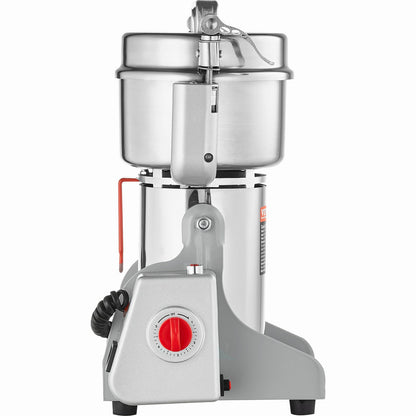 Elektrische Getreidemühle (500 g), Hochleistungs-Gewürzmühle (2000 W), Pulverisiermaschine aus Edelstahl für trockene Körner, Gewürze, Getreide, Kaffee, Mais, Pfeffer, Schwenkmechanismus