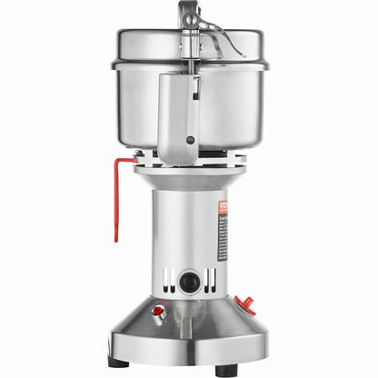 Elektrische Getreidemühle (550 g), Hochleistungs-Gewürzmühle (2000 W), Pulverisiermaschine aus Edelstahl für trockene Körner, Gewürze, Getreide, Kaffee, Mais, Pfeffer, gerade Ausführung