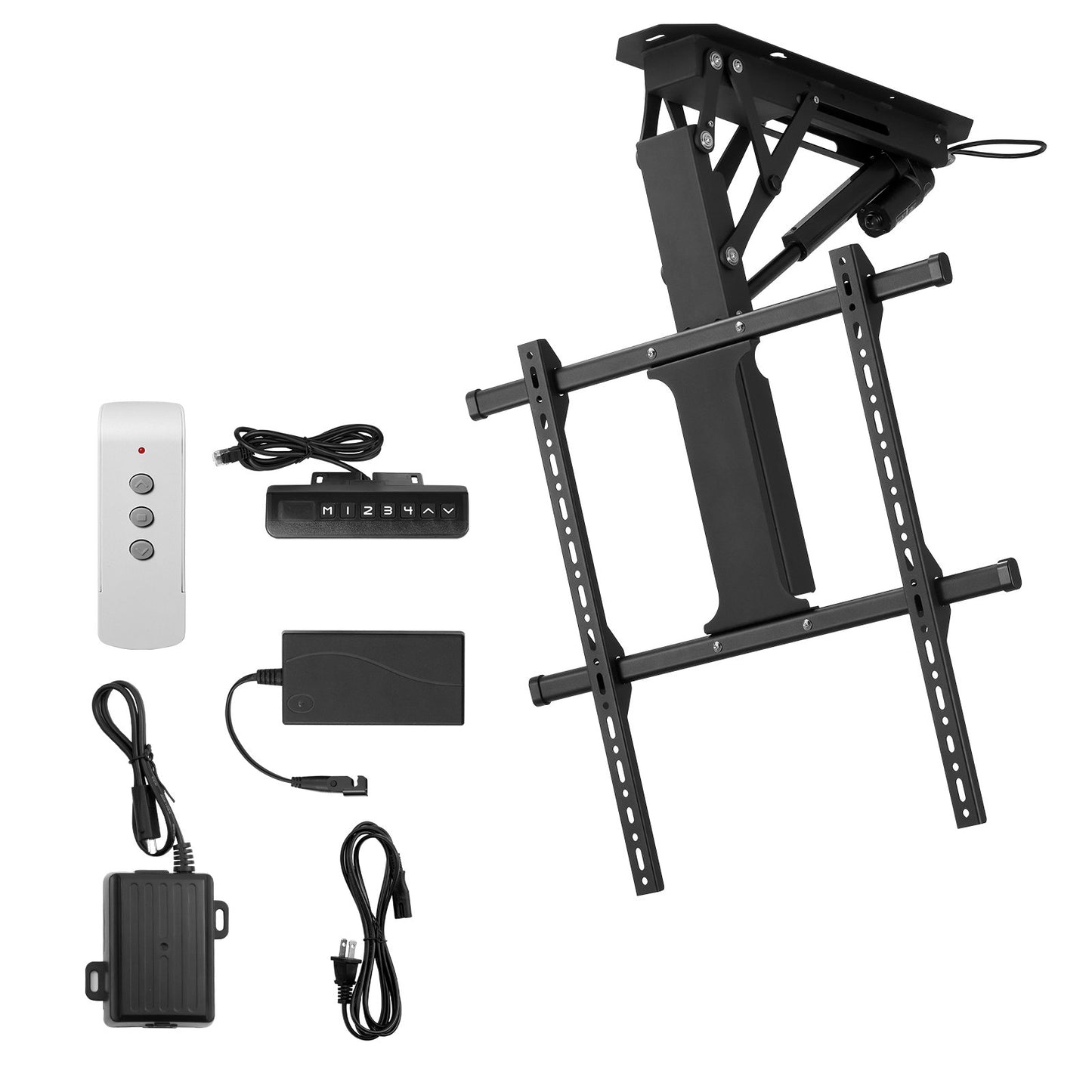 Motorized Ceiling TV Mount, TV Wall Mount for 32 to 65 Inch TV, Electric Adjustable Ceiling TV Mount, Motorized Flip Down TV Mount Bracket with Max VESA 24 x 24 in, Fits TVs Up to 88 lbs