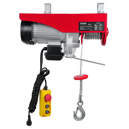 Electric Hoist, 998 kg Lifting Capacity, 1600W 220V Electric Steel Wire Winch with 427 cm Wired Remote Control, 1219 cm Single Cable Lifting Height & Pure Copper Motor, for Garage Warehouse Factory