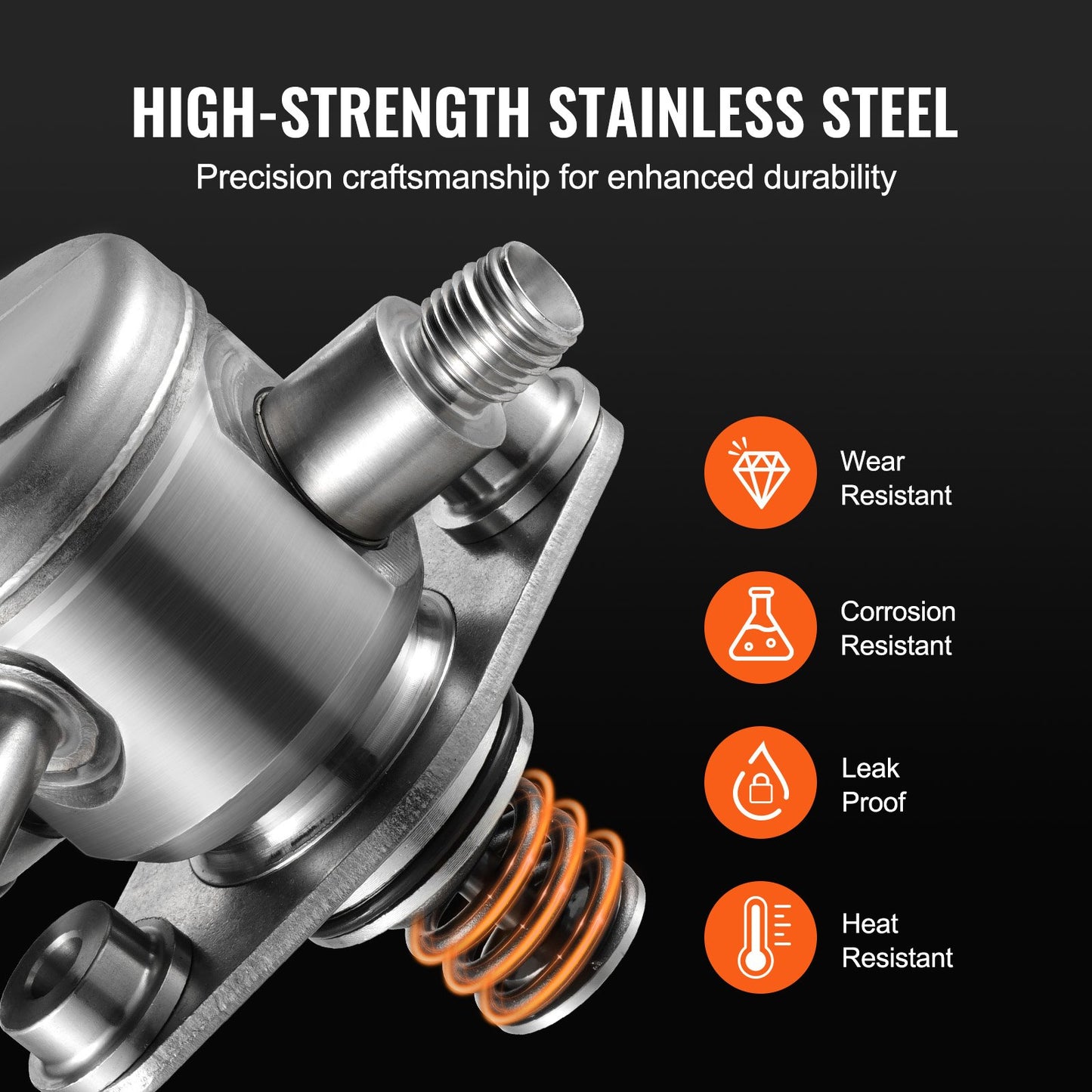 Hochdruck-Kraftstoffpumpe mit Dichtung und Schrauben, kompatibel mit Buick LaCrosse, Regal, Verano, Chevrolet Captiva Sport, Equinox, Impala, Malibu, GMC Terrain 2010–2017 L4 2,4L, Edelstahl