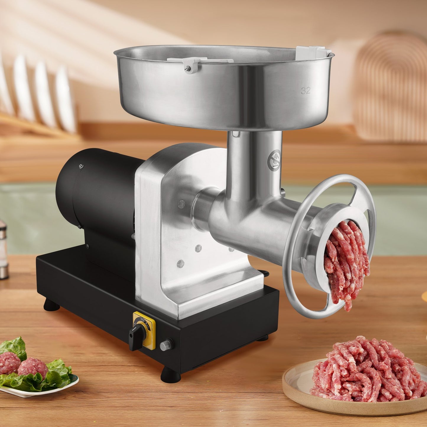 Heavy Duty Electric Meat Grinder 449.5 kg/H Capacity 1100W & Sausage Stuffer