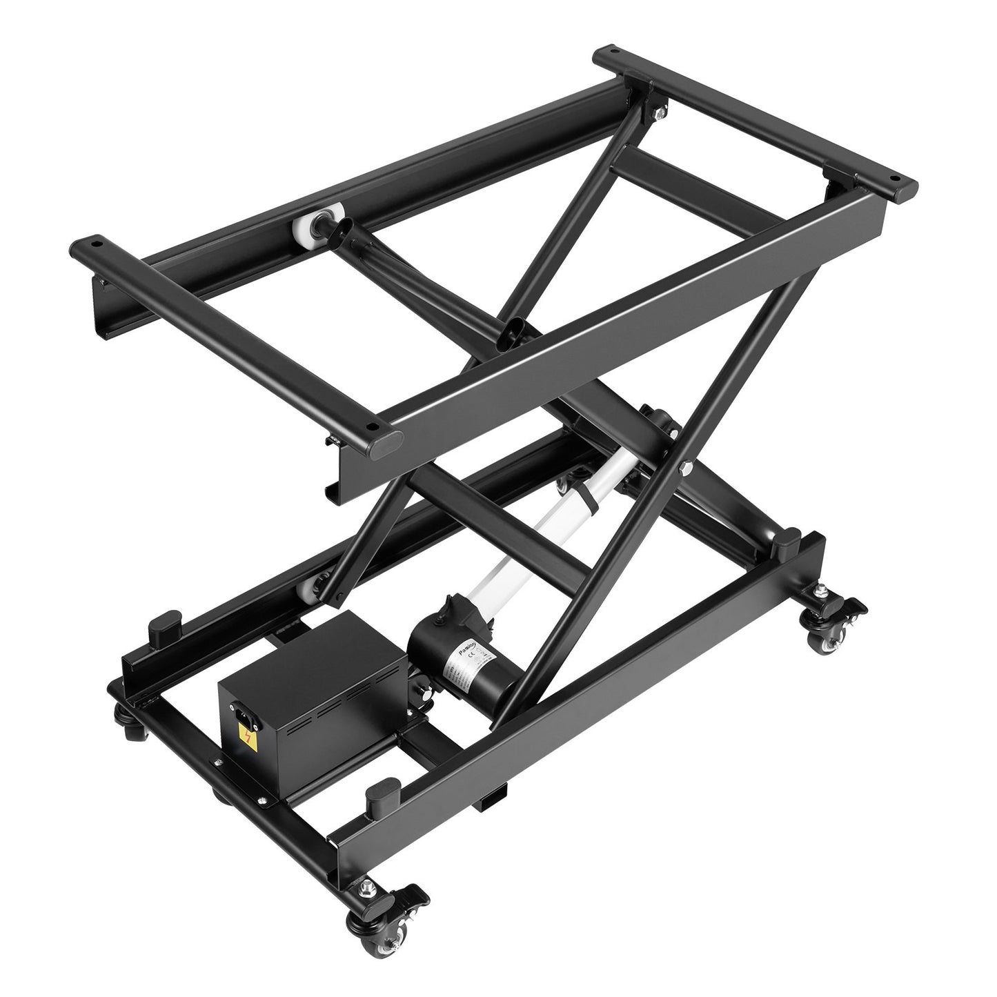 Elektrischer Hubtisch, 150 kg Tragkraft, einseitiger Scherenhubtisch, 20–70 cm höhenverstellbare Hubplattform, Couchtisch-Hubtisch mit 4 Rollen, für Materialtransport und -handhabung, Schwarz
