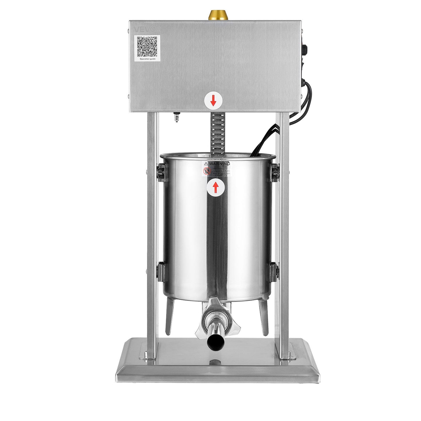 Electric Sausage Stuffer, 22 LBS / 10 L Vertical Meat Stuffer, Stepless Speed Control and Foot Pedal, Stainless Steel Heavy Duty Sausage Filler with 4 Stuffing Tubes, for Commercial & Home Use