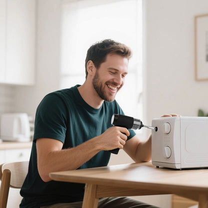 Elektrischer Schraubendreher, 7 Drehmomenteinstellungen (0,5–5 Nm), 2500-mAh-Akku, Akku-Schraubendreher-Set mit 32 1/4-Zoll-Bits, Digitalanzeige, LED-Licht, USB-C-Ladeanschluss, für elektrische Reparaturen an Möbeln