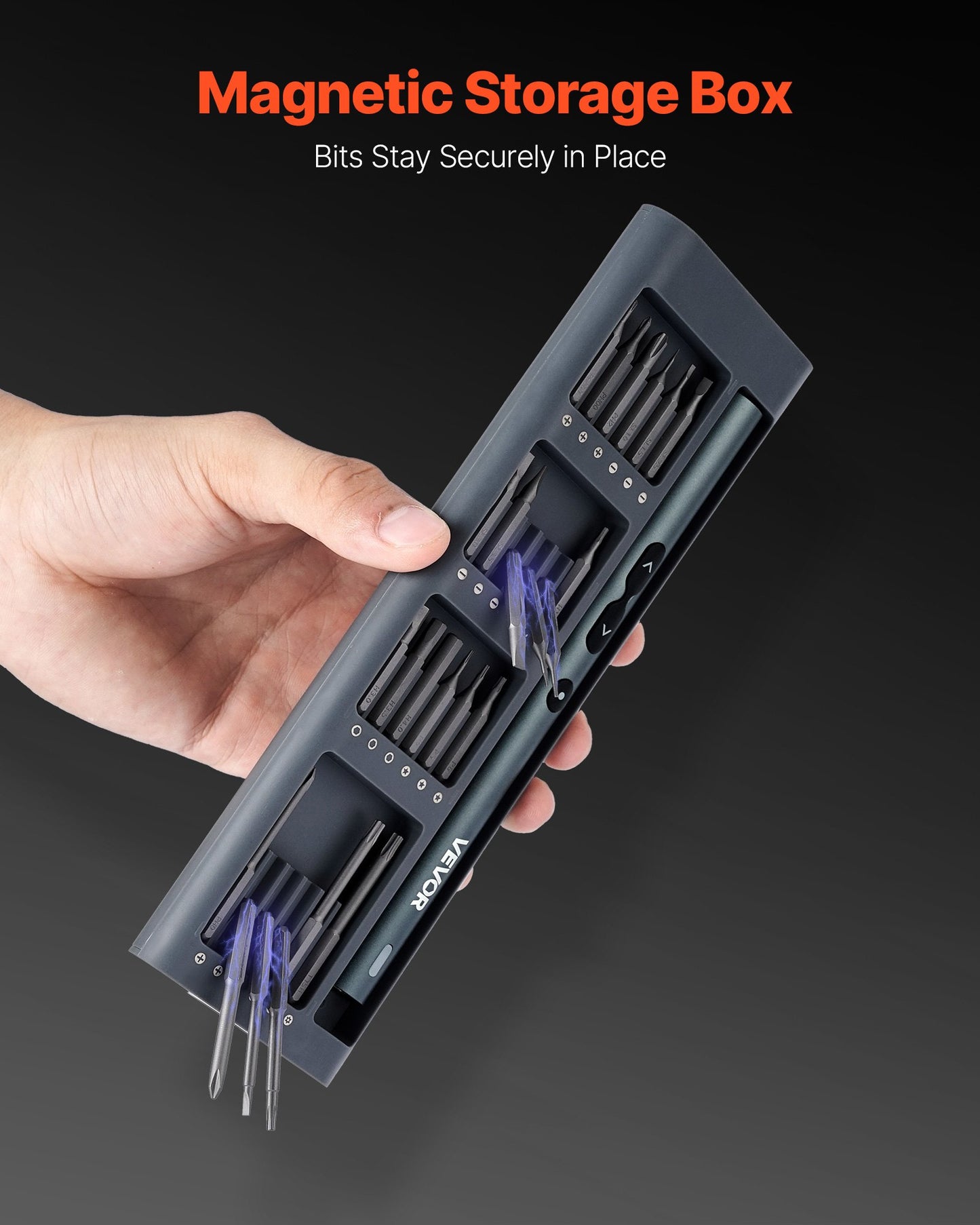 Elektrisches Präzisionsschraubendreher-Set, 48 magnetische Bits, Mini-Elektroschraubendreher mit magnetischer Aufbewahrungsbox, S2-Stahlbits, LED-Licht, USB-C-Ladeanschluss, für die Reparatur von Handys, Laptops und anderen Elektronikgeräten