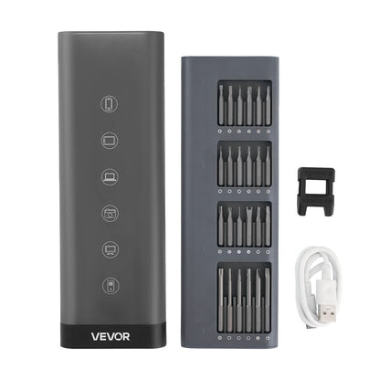 Elektrisches Präzisionsschraubendreher-Set, 48 magnetische Bits, Mini-Elektroschraubendreher mit magnetischer Aufbewahrungsbox, S2-Stahlbits, LED-Licht, USB-C-Ladeanschluss, für die Reparatur von Handys, Laptops und anderen Elektronikgeräten