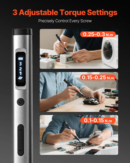 Elektrisches Präzisionsschraubendreher-Set, 52 magnetische Bits, Mini-Elektroschraubendreher mit magnetischer Aufbewahrungsbox, S2-Stahlbits, LED-Licht, USB-C-Ladeanschluss, für die Reparatur von Handys, Laptops und anderen Elektronikgeräten