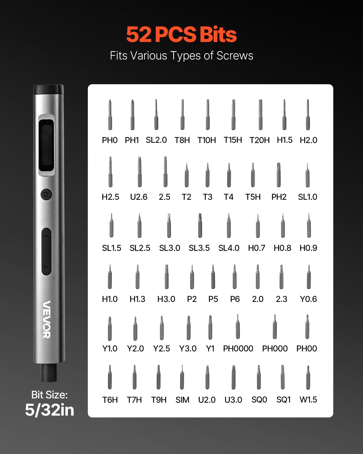 Elektrisches Präzisionsschraubendreher-Set, 52 magnetische Bits, Mini-Elektroschraubendreher mit magnetischer Aufbewahrungsbox, S2-Stahlbits, LED-Licht, USB-C-Ladeanschluss, für die Reparatur von Handys, Laptops und anderen Elektronikgeräten