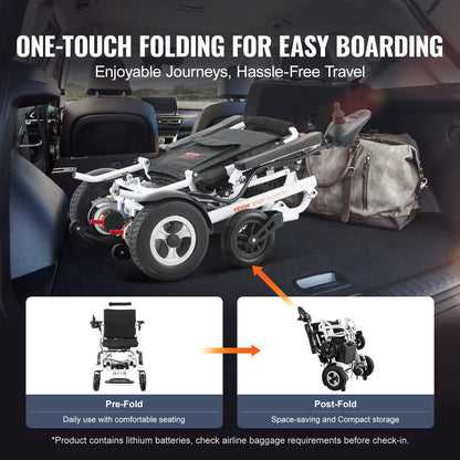 Intelligent Foldable Electric Wheelchair Motorized Power Chair 300 lbs/136 kg