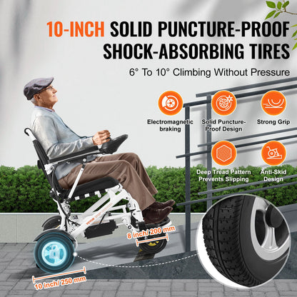 Intelligent Foldable Electric Wheelchair Motorized Power Chair 300 lbs/136 kg
