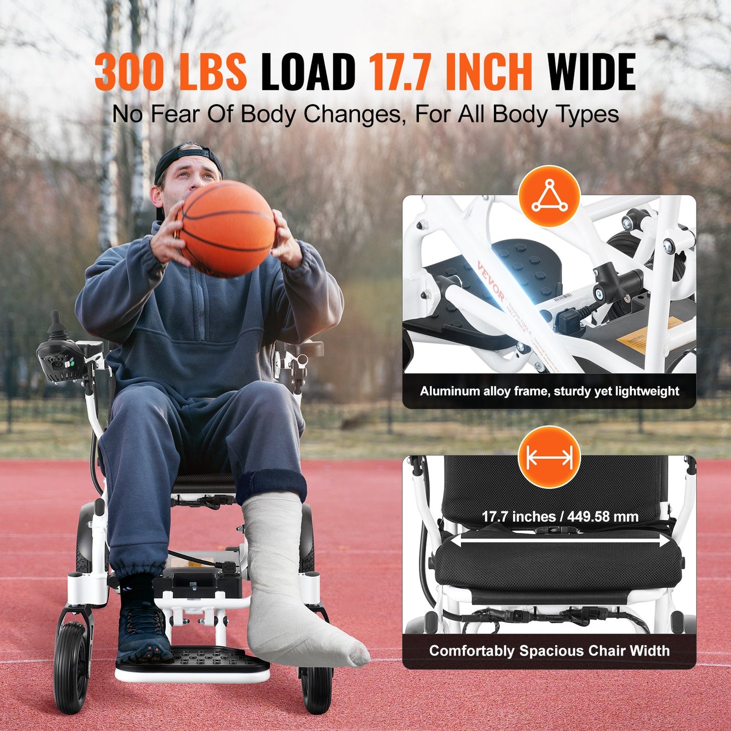 Intelligent Foldable Electric Wheelchair Motorized Power Chair 300 lbs/136 kg