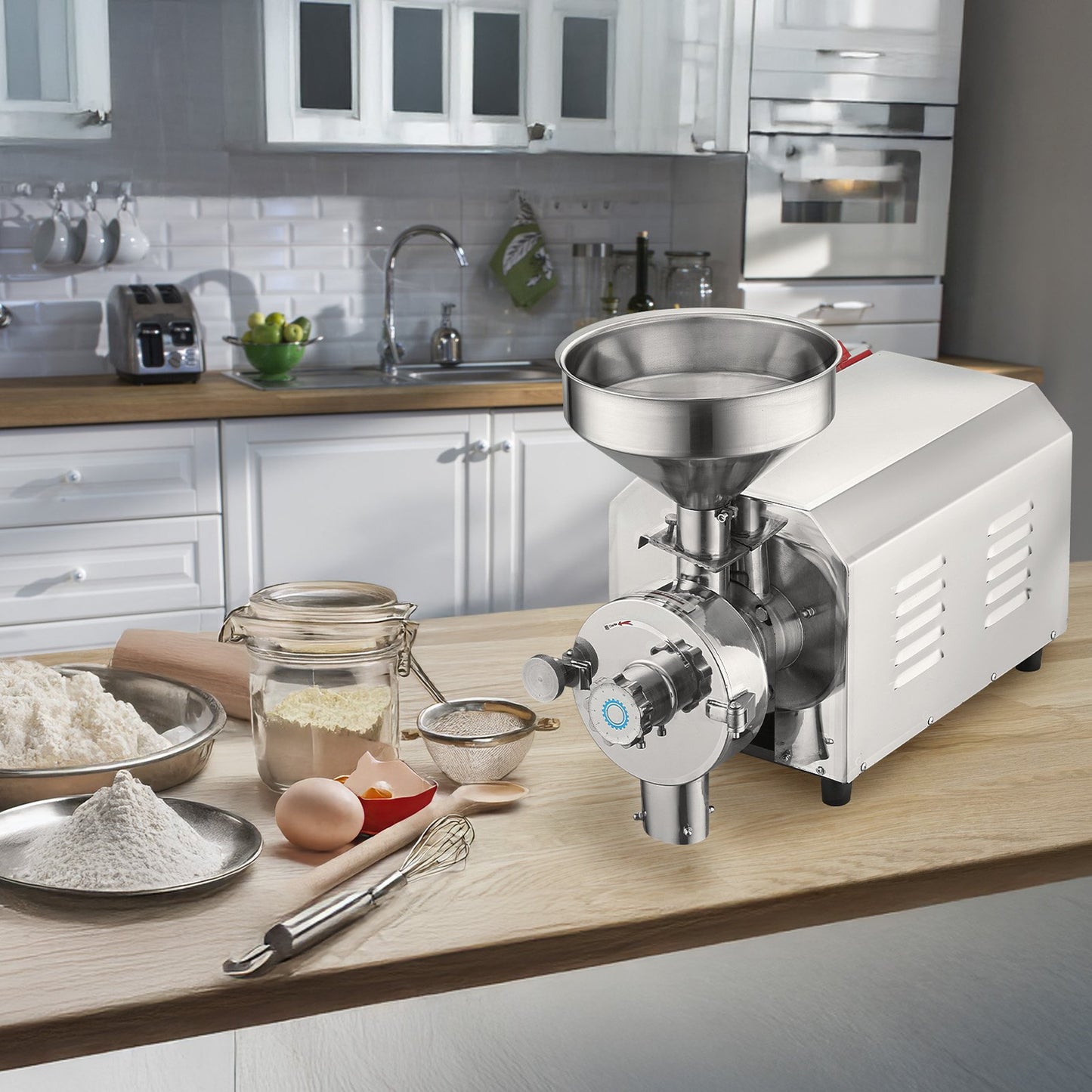 Gewerbliche Sojabohnenmühle, Gewürzmühle 2200 W, Maismühle 50 kg/h, Edelstahl, Industrielle Mehlmühle für Pfeffer, Sojabohnen, Erdnüsse, Maiskörner