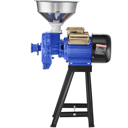 Elektrische Getreidemühle, 3000-W-Gewürzmühle, Gewerbe-Maismühle mit Trichter, Pulvermühle mit einstellbarer Mahlstärke, Hochleistungs-Futtermühle für Mehl und Getreide, Trockenmühle