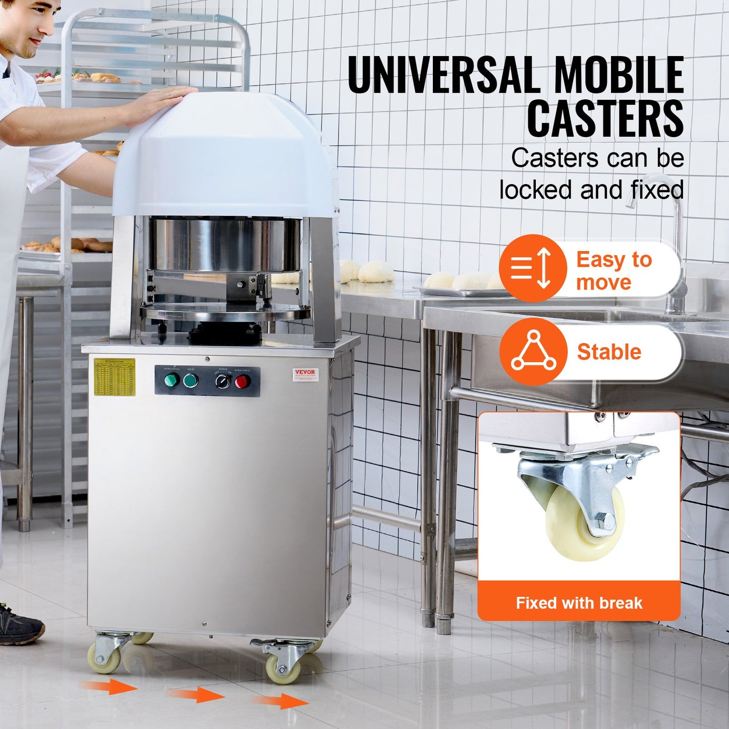 Electric Dough Divider Rounder, 20PCS Automatic Dough Ball Cutting Making Machine, 2.12oz - 9.17oz Equal Dough Cutter with Pure Copper Motor and 304 Stainless Steel Tray, for Bakery, Restaurant