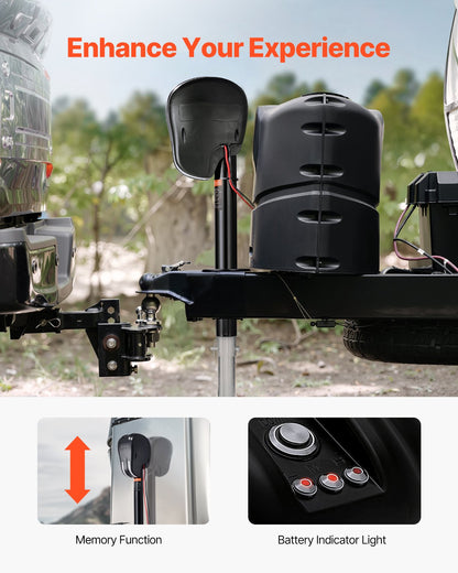 Elektrische Anhängerstütze, 3500 lbs (ca. 1588 kg), robuste elektrische Stütze für Wohnmobile mit 2-Wege-Stecker, Memory-Funktion, Kurbel und wetterfester Abdeckung, Hubhöhe 9,5"-26,3" (ca. 24-67 cm), für Anhänger und Wohnmobile