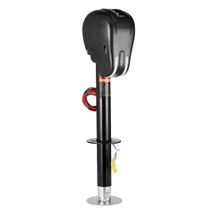 Elektrische Anhängerstütze, 3500 lbs (ca. 1588 kg), robuste elektrische Stütze für Wohnmobile mit 2-Wege-Stecker, Memory-Funktion, Kurbel und wetterfester Abdeckung, Hubhöhe 9,5"-26,3" (ca. 24-67 cm), für Anhänger und Wohnmobile