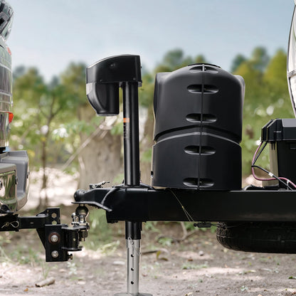 Elektrische Anhängerstütze, 5000 lbs (ca. 2268 kg), robuste elektrische Stütze für Wohnmobile mit 2-poligem Stecker, Fernbedienung, Kurbel und wetterfester Abdeckung, Hubhöhe 10"-28,3" (ca. 25,4-71,9 cm), für Anhänger und Wohnmobile