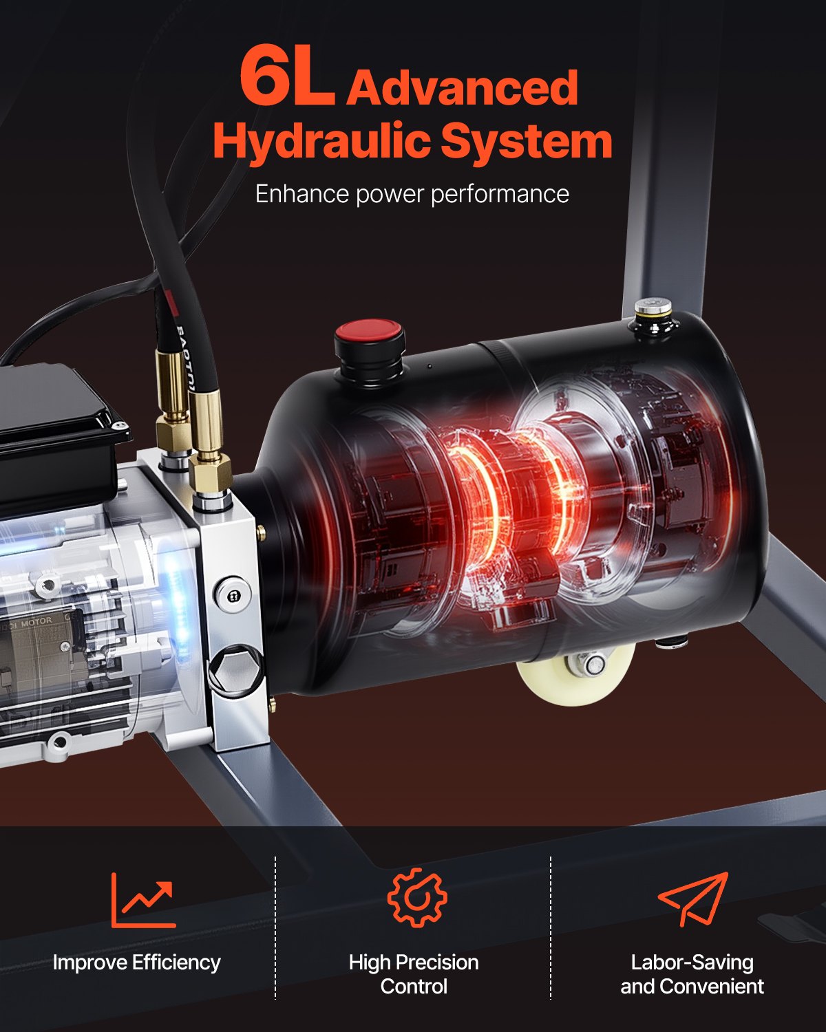 Electric Tube Bending Machine, 750W Electric Tubing Bender with 6L Hydraulic Cylinder, Movable Pipe Bender Machine with Casters, 3 Dies & 180° Max Bending Angle, Suitable for 3/4 to 2 inch Pipes