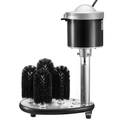 Elektrische Gewerbe-Gläserspülmaschine, 5-Bürsten-Glasreiniger für Bars, Reinigungsmaschine für 600 Gläser/Stunde, Weingläser, Champagnergläser, Biergläser, Krüge, perfekt für Bars und Cafés