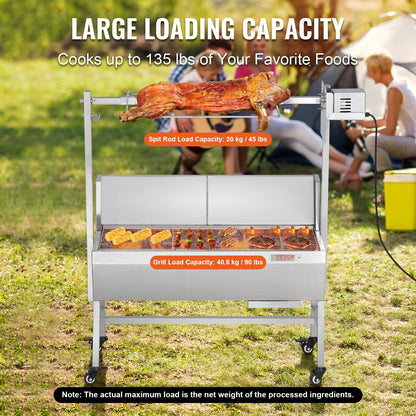 Bräter-Drehspieß-Grill für Schwein, Lamm und Hähnchen, 42 W, 61,2 kg