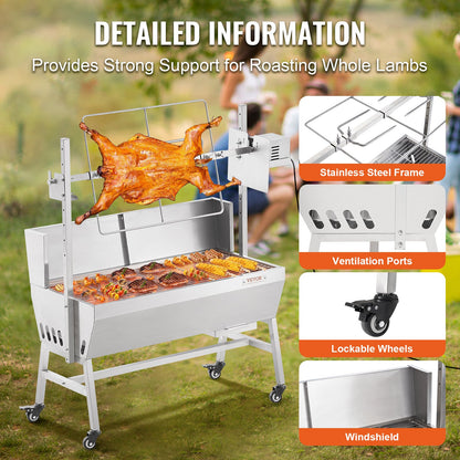 Bräter-Drehspieß-Grill für Schwein, Lamm und Hähnchen, 42 W, 61,2 kg