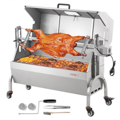 Bräter-Drehspieß-Grill für Schwein, Lamm und Hähnchen, 52 W, 89,8 kg