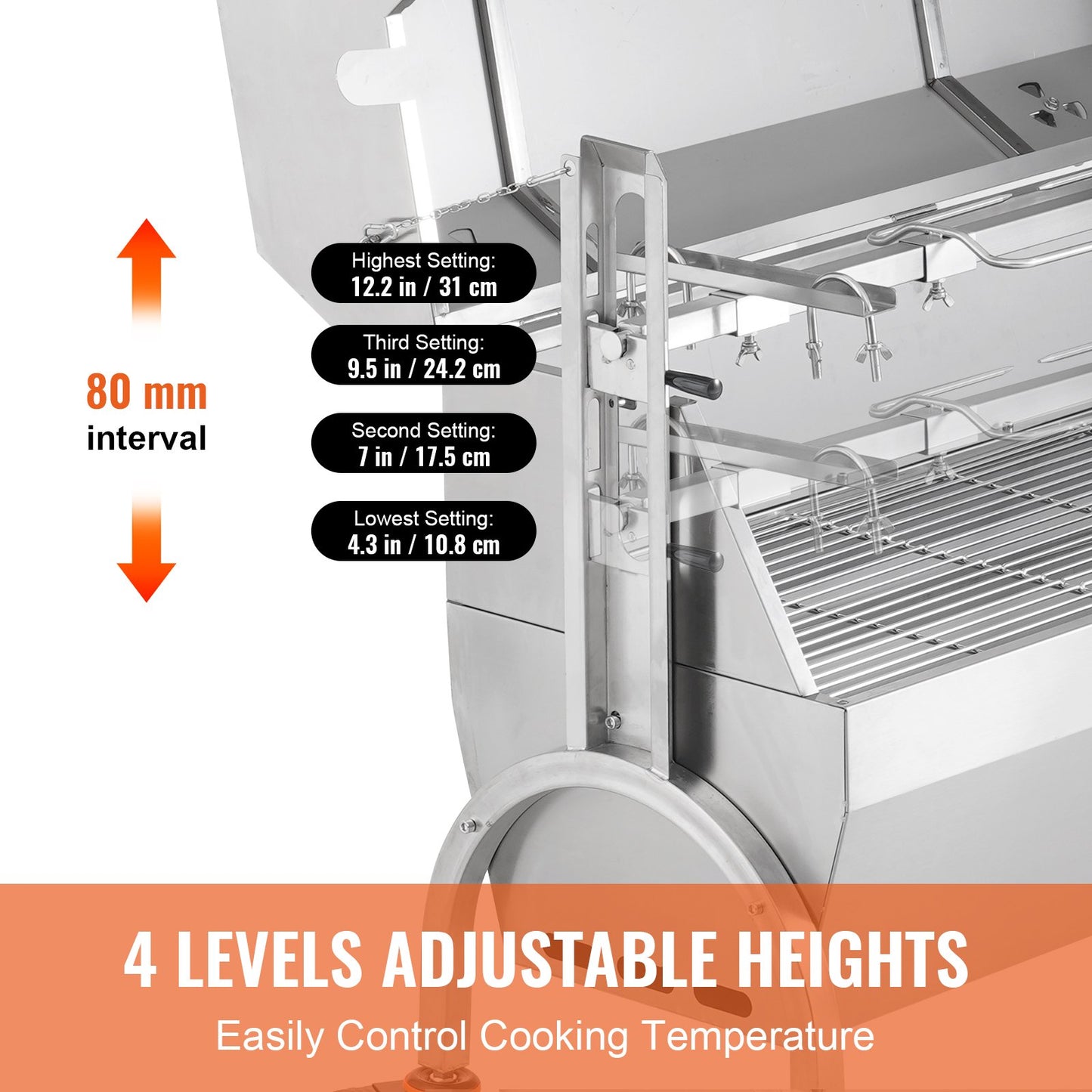 Bräter-Drehspieß-Grill für Schwein, Lamm und Hähnchen, 52 W, 89,8 kg