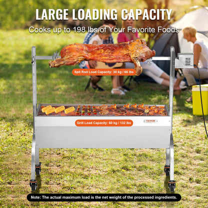 Bräter-Drehspieß-Grill für Schwein, Lamm und Hähnchen, 52 W, 89,8 kg