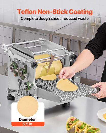 Elektrische Tortillamaschine, 14 cm Durchmesser, automatische Maistortillamaschine mit Antihaftbeschichtung, elektrische Chapati-Maschine, geeignet für die Herstellung von Sopes, Gorditas, Roti, Pita, Tortilla und Pizza