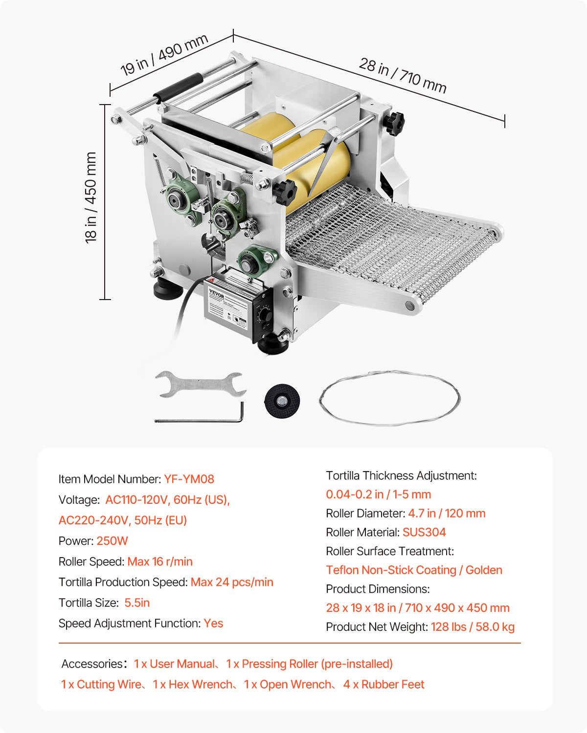 Elektrische Tortillamaschine, 14 cm Durchmesser, automatische Maistortillamaschine mit Antihaftbeschichtung, elektrische Chapati-Maschine, geeignet für die Herstellung von Sopes, Gorditas, Roti, Pita, Tortilla und Pizza