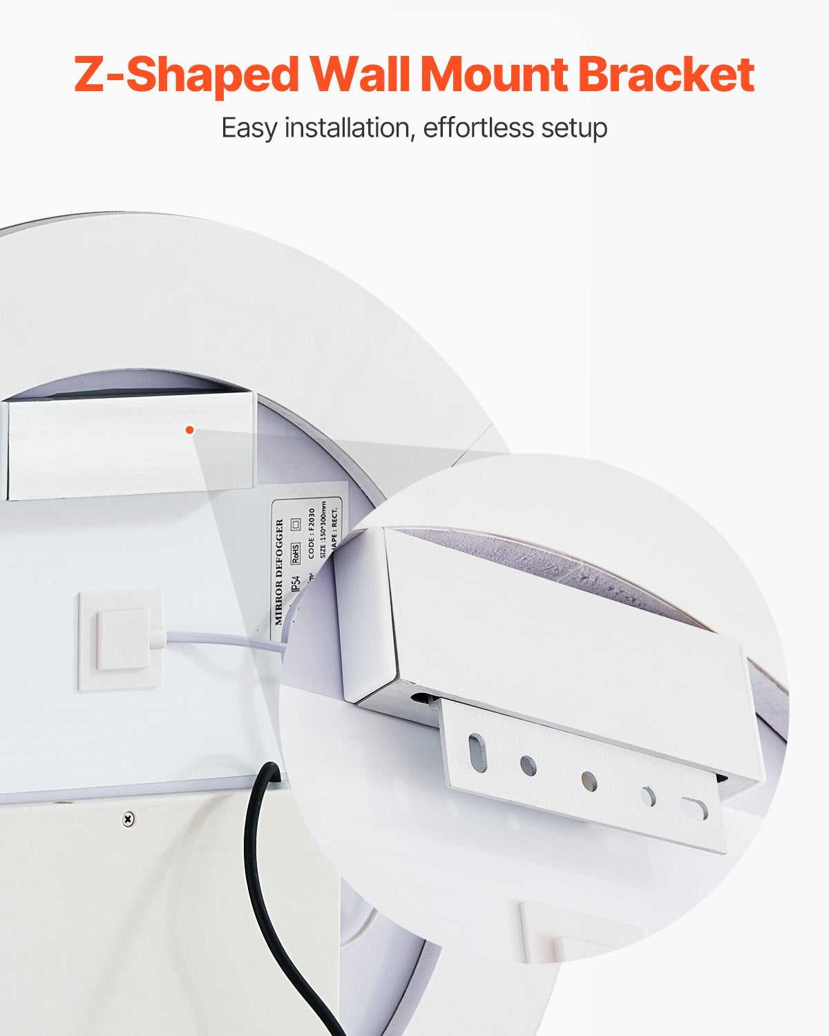 LED Bathroom Mirror, 60 cm LED Bathroom Round Vanity Mirror with Frontlit and Backlit, Anti-Fog Memory Mirror with Lights, Stepless 3 Colors Temperature Dimmable Bathroom Mirror, Wall Mounted