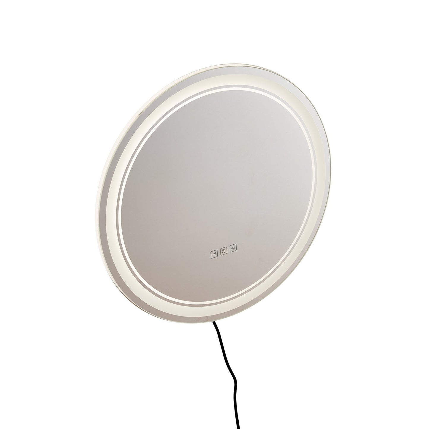 LED Bathroom Mirror, 60 cm LED Bathroom Round Vanity Mirror with Frontlit and Backlit, Anti-Fog Memory Mirror with Lights, Stepless 3 Colors Temperature Dimmable Bathroom Mirror, Wall Mounted