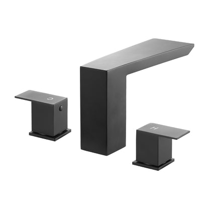 Roman Tub Faucet, Bath Tubs Faucets Set with 2 Handles, Waterfall Roman Tub Faucet for Pet Washing, Baby Care, Adult Bathing, Matte Black, Stainless Steel, 3 Hole Waterfall Bathtub Faucets