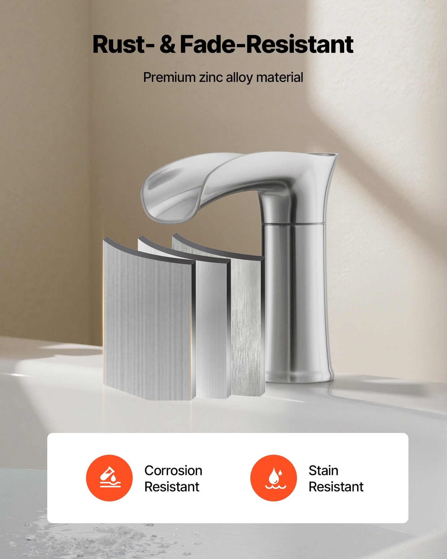 Roman Tub Faucet, 3 Hole Waterfall Bathtub Faucet, Zinc Alloy Bath Tubs Faucets Set with 2 Handles, Deck Mount Bath Tub Faucets Set for Pet Washing, Adult Bathing, Silver, Waterfall Spout Design