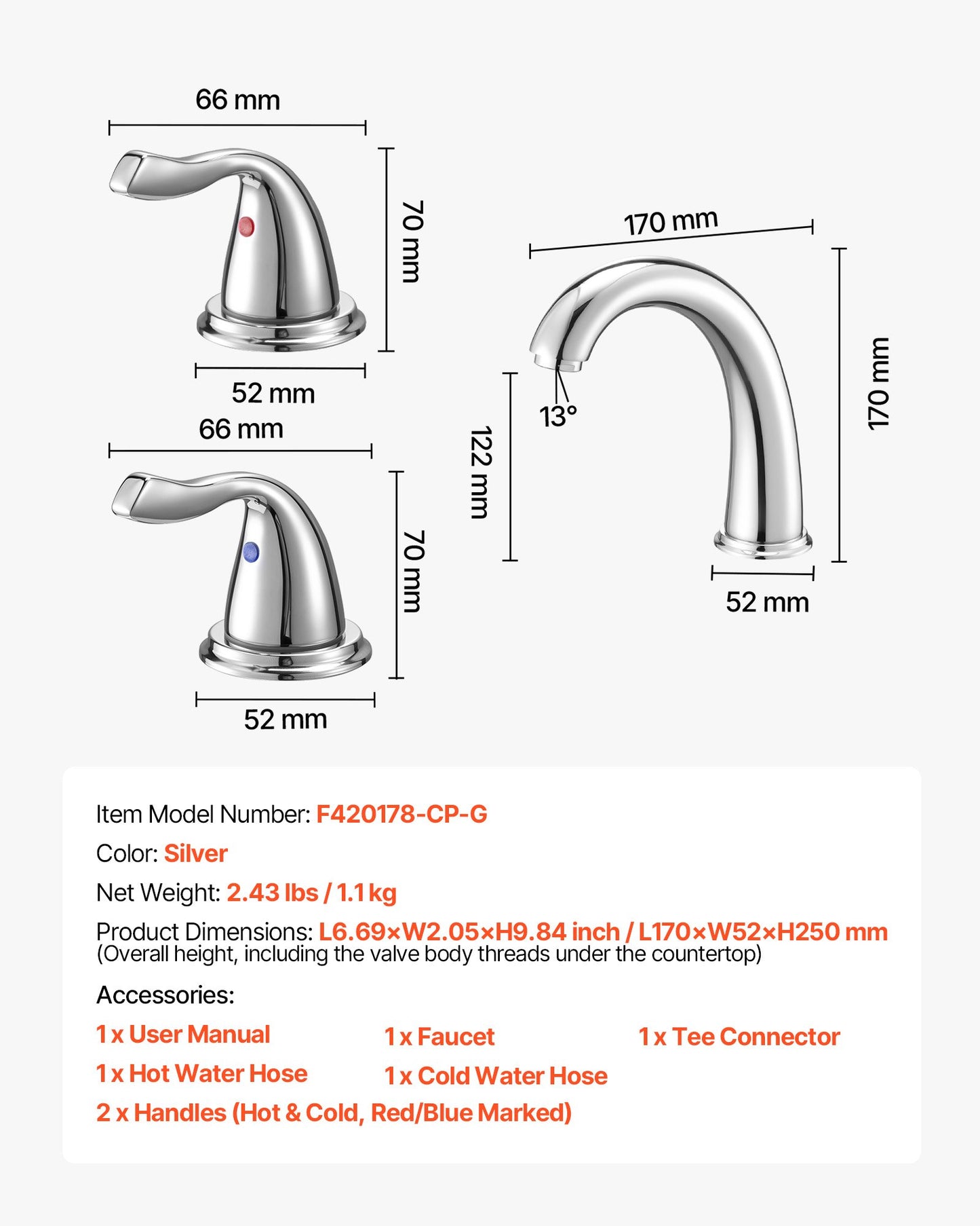 Roman Tub Faucet, 3 Hole Waterfall Bathtub Faucet, Gooseneck Bath Tubs Faucets Set with 2 Handles, Deck Mount Bath Tub Faucets Set for Adult Bathing, Silver, High Arc Spout, Temperature Control