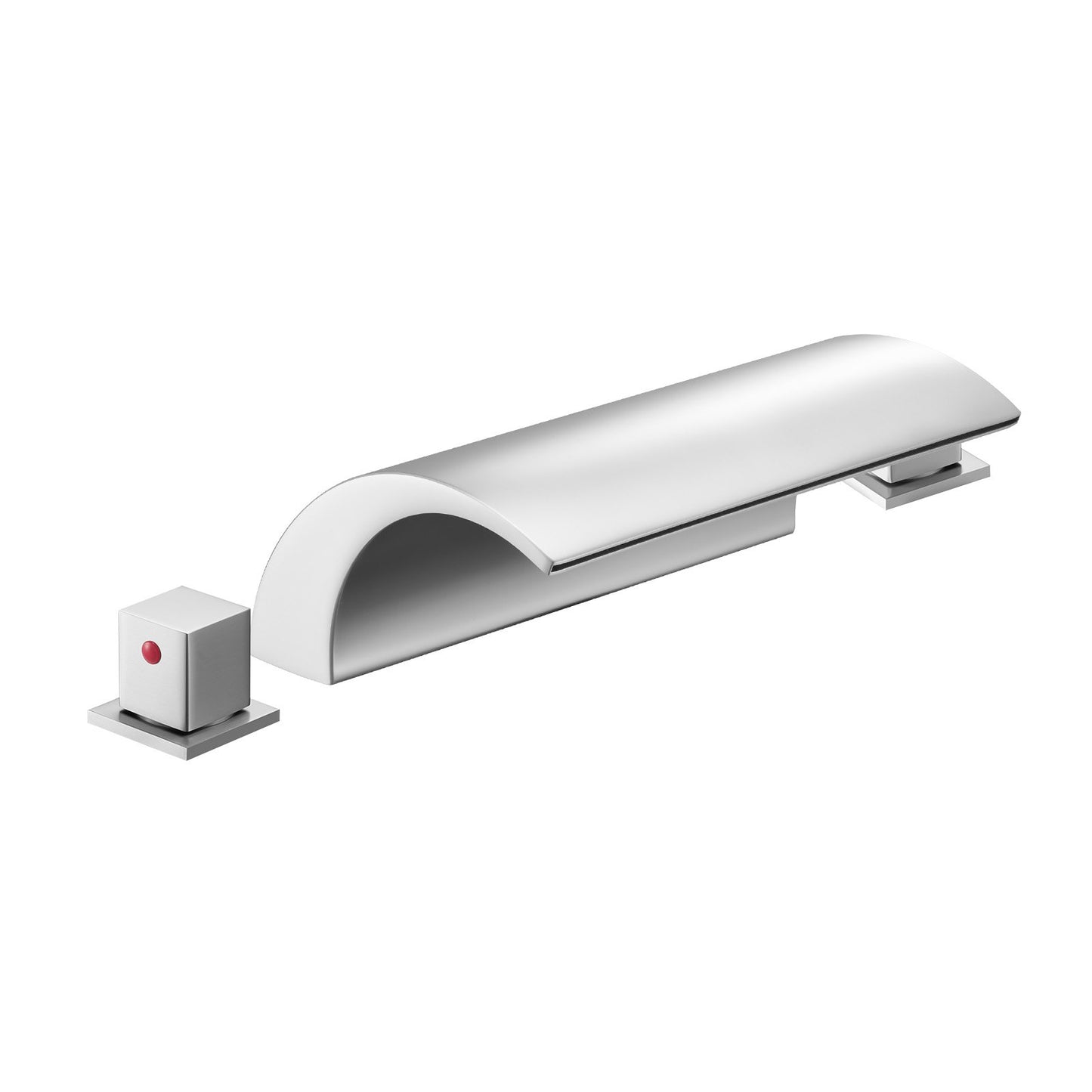 Roman Tub Faucet, 3 Hole Waterfall Bathtub Faucet, Roman Bathtub Faucets Set with 2 Handles, Deck Mount Bath Tub Faucets Set for Pet Washing, Baby Care, Adult Bathing, Silver, Dual Water Flow