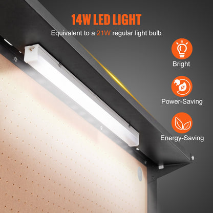 Workbench A3 Steel Work Bench For Garage max. 1500W Heavy Duty Workbench 220lbs Weight Capacity 0.47" Bench top Thickness Hardwood Workbench 1.5m Cable 4xAC outlets 2xUSB ports 30xHooks